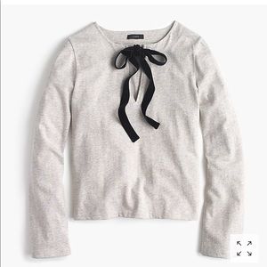 Jcrew Velvet Tie-front Top
